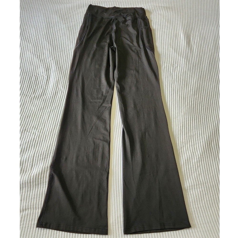 SHEIN Tall Womens Black Wide Leg Yoga Pants High Waisted Side Pockets Size S